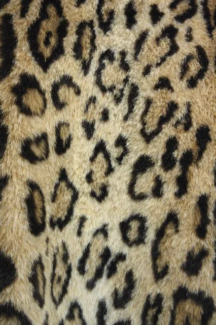 1990s Neiman Marcus Leopard Print Faux Fur Coat