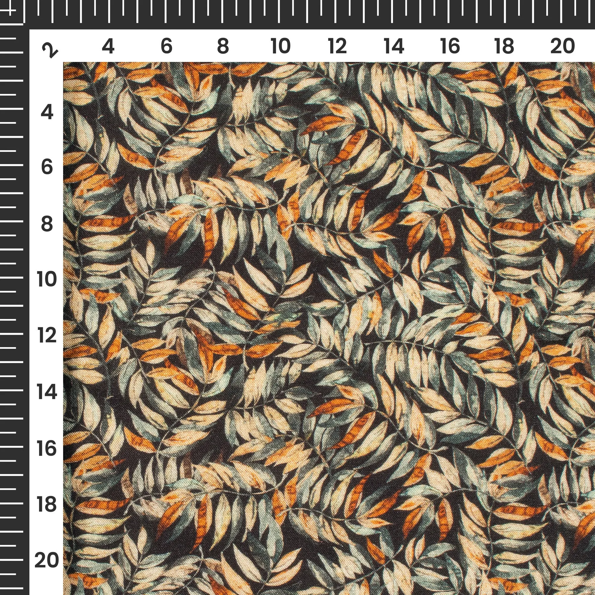 58-Inch Wide Vintage Leaf Viscose Rayon Fabric with Digital Print