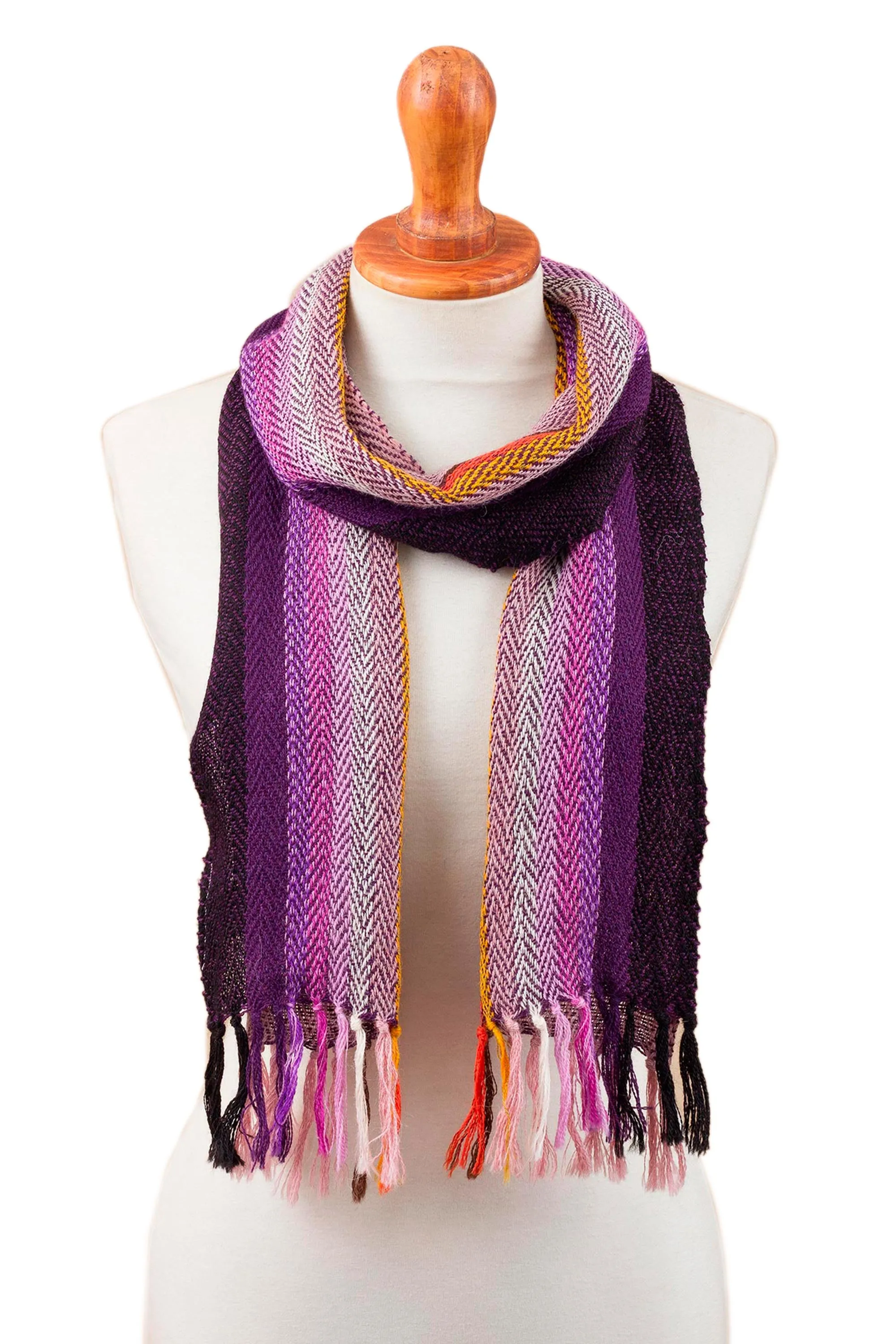 Alpaca Wrap Scarf Peru Feminine Warmth Striped