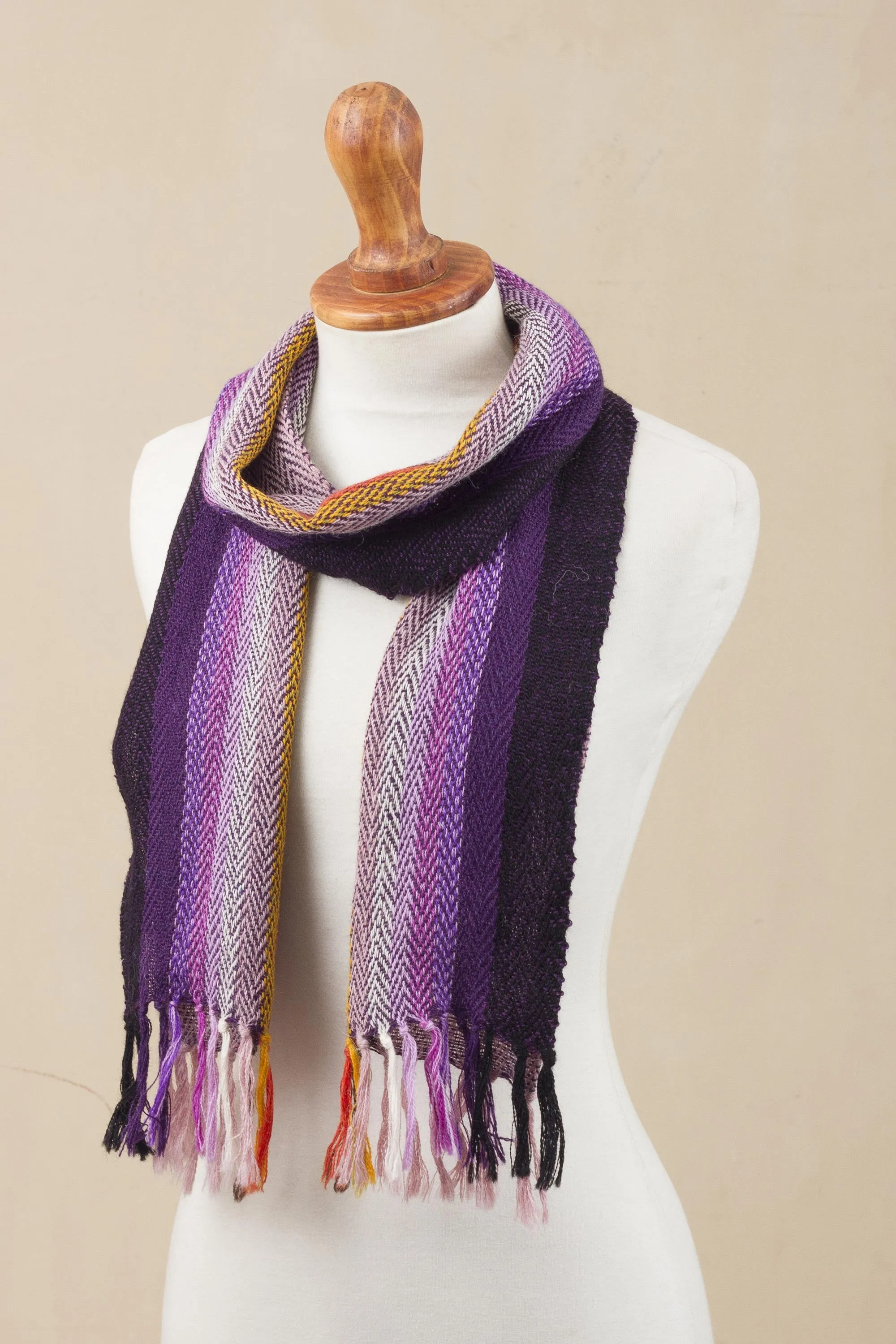 Alpaca Wrap Scarf Peru Feminine Warmth Striped