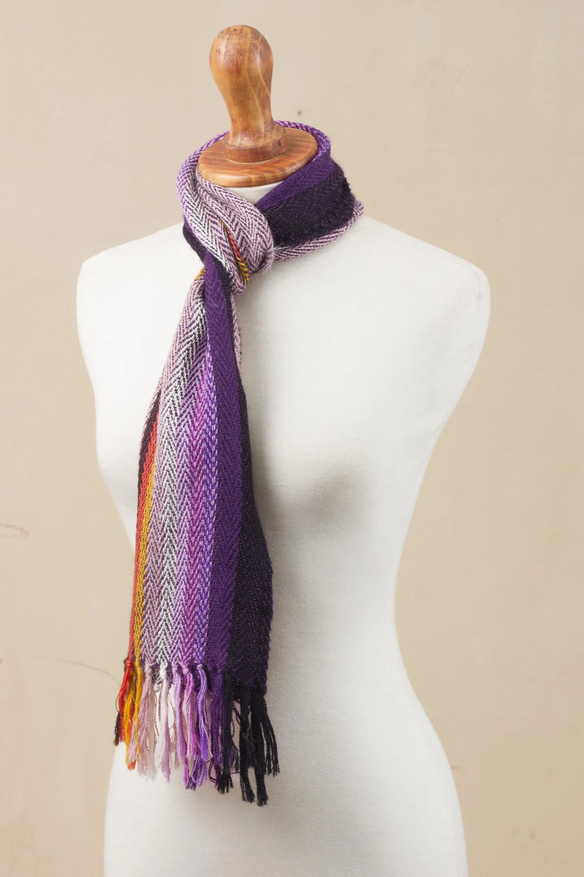 Alpaca Wrap Scarf Peru Feminine Warmth Striped