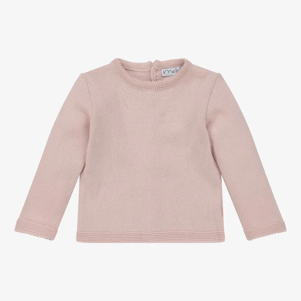 Baby Girls Pink Cotton Sweater