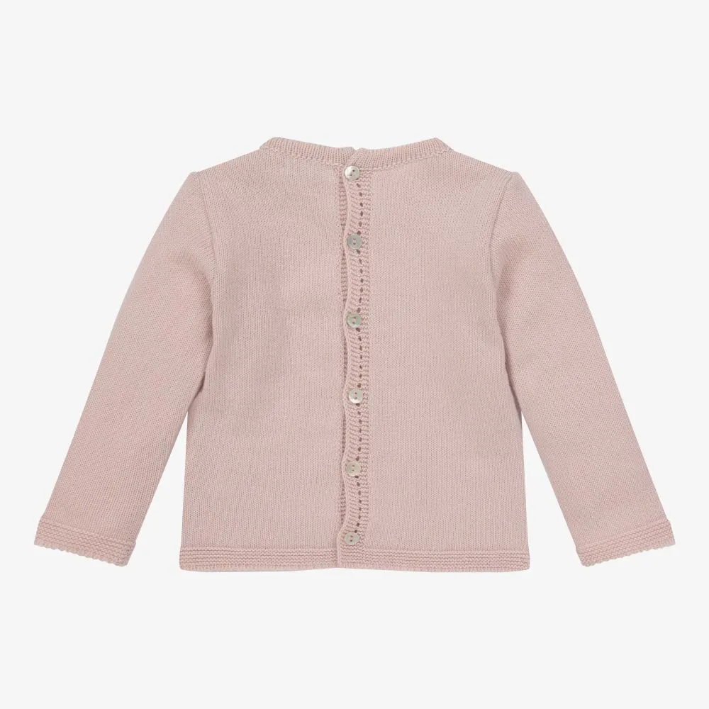 Baby Girls Pink Cotton Sweater