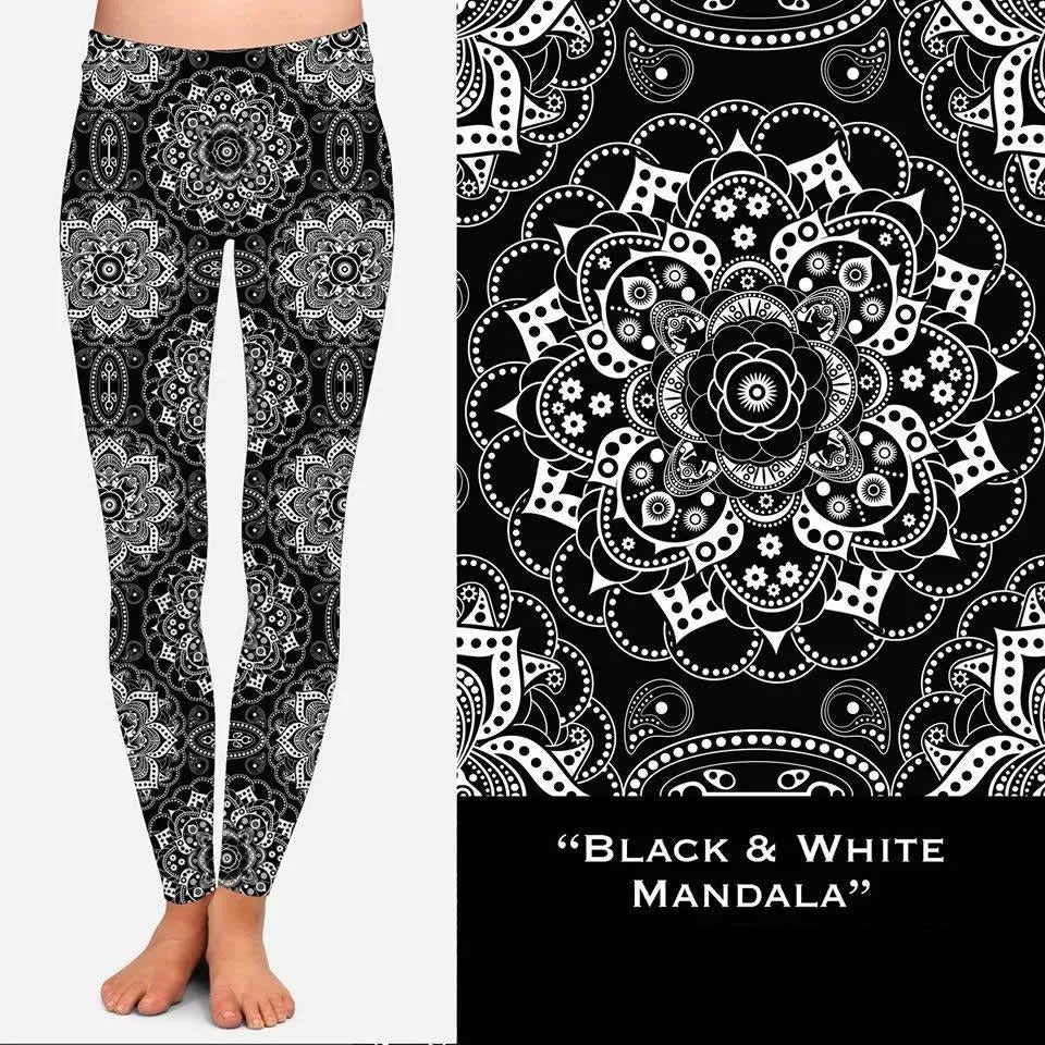 Black & White Soft Mandala Leggings