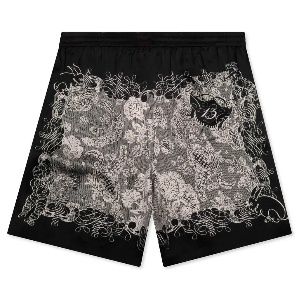 Black and Ecru Shorts