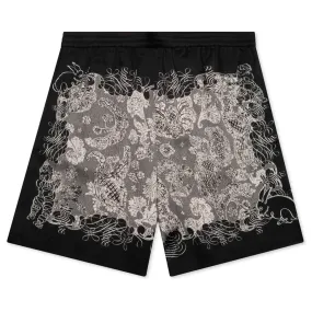 Black and Ecru Shorts