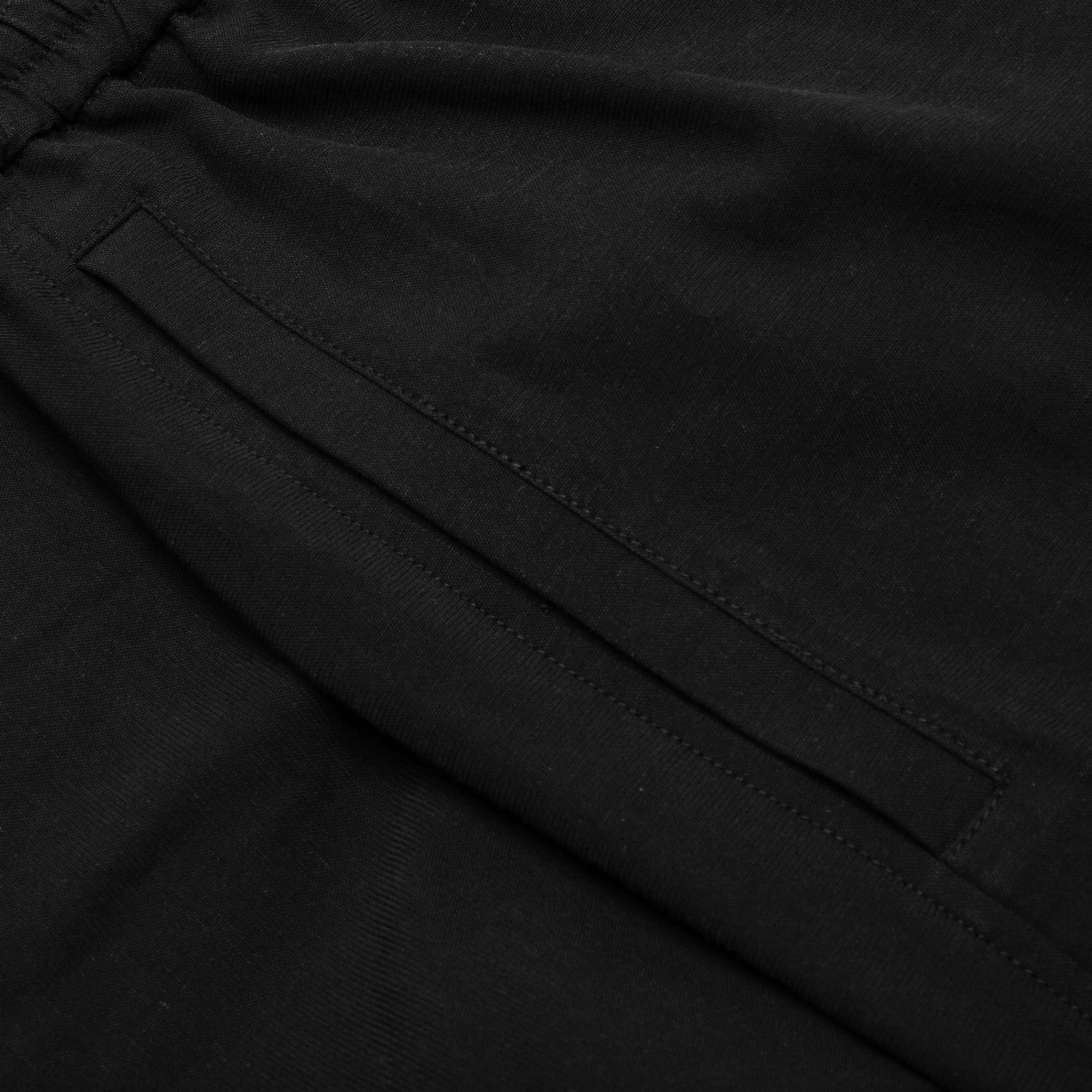 Black Cotton-Linen Core Pant