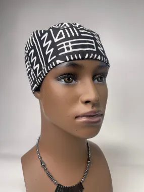 Black Patterned Surgical Cap