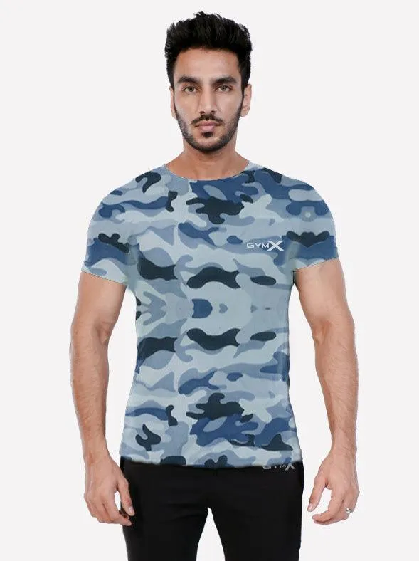 Blue Camouflage T-shirt - Discount.