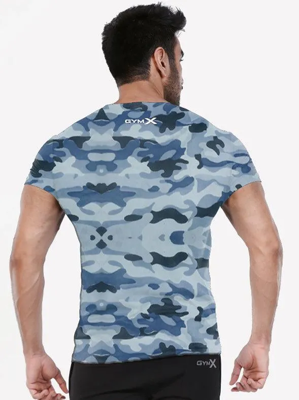 Blue Camouflage T-shirt - Discount.