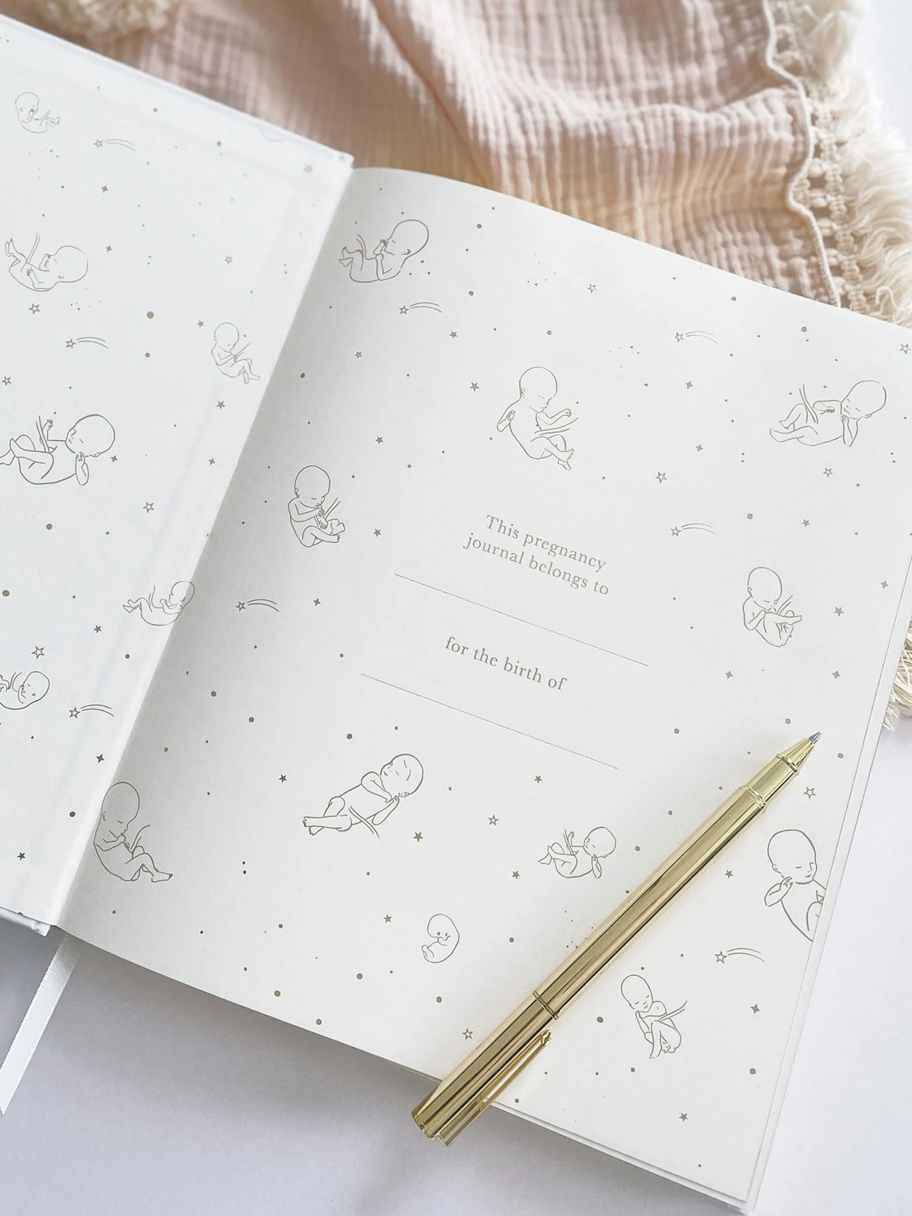 Blush and Gold Foil Pregnancy Journal