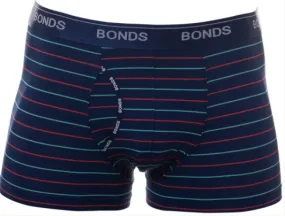 Bonds Microfibre Guyfront Trunk Men's Underwear Trunks - Navy/Red/Aqua Stripes - Pack of 5