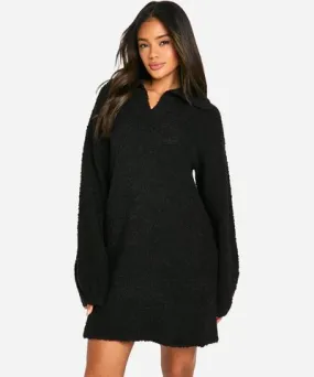 Boohoo Borg Oversized Collar Mini Dress