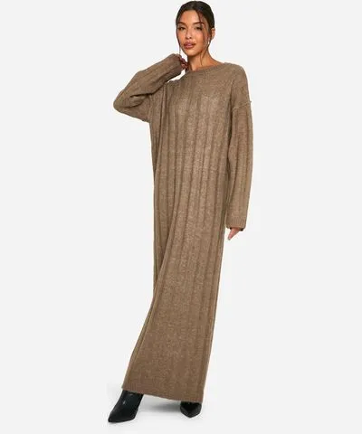 Boohoo Soft Rib Knit Maxi Dress