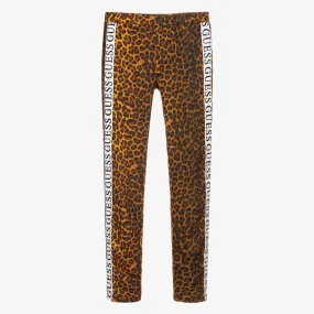 Brown Leopard Print Leggings for Teenagers