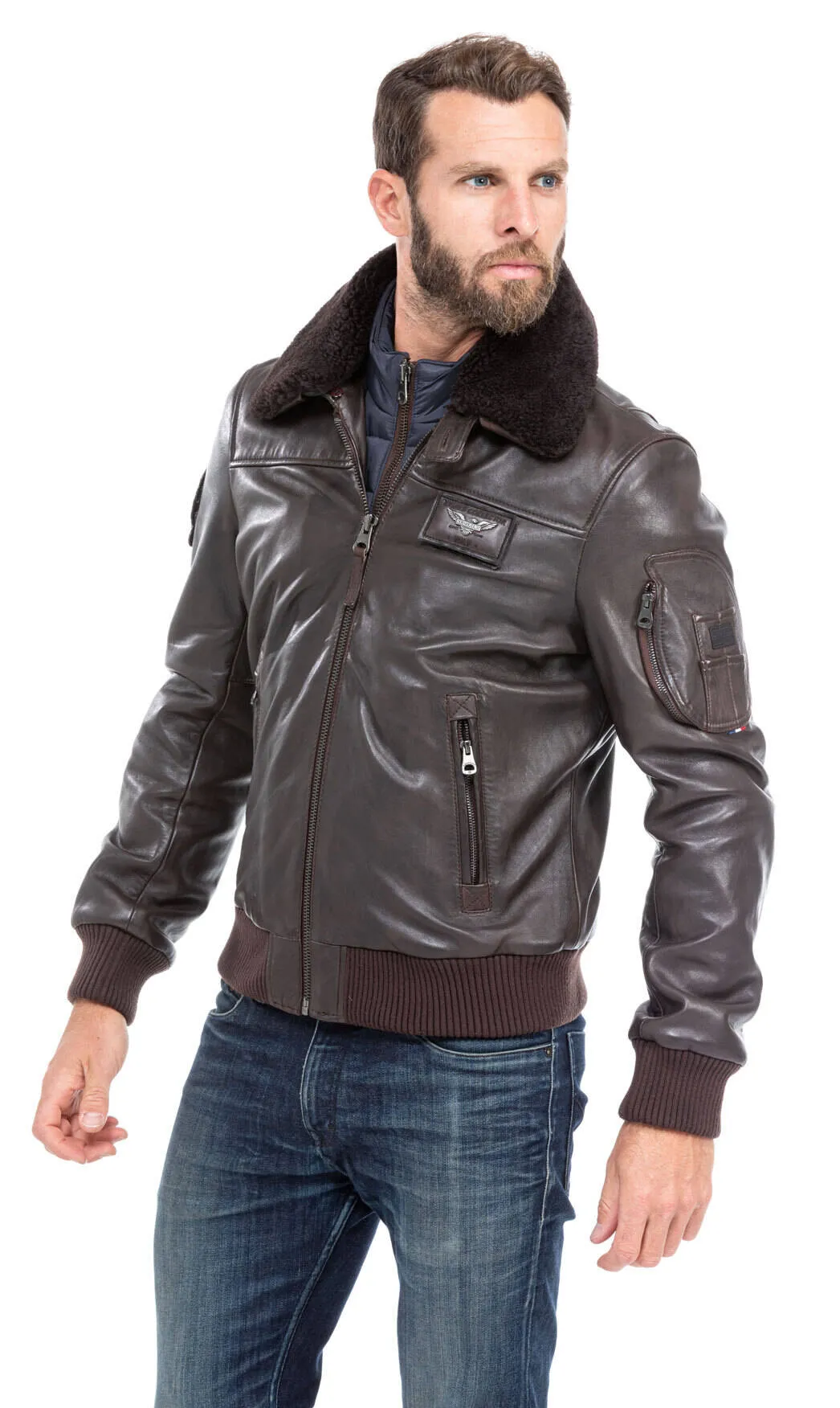 Brown redskins jacket patrol of France rafal ycon