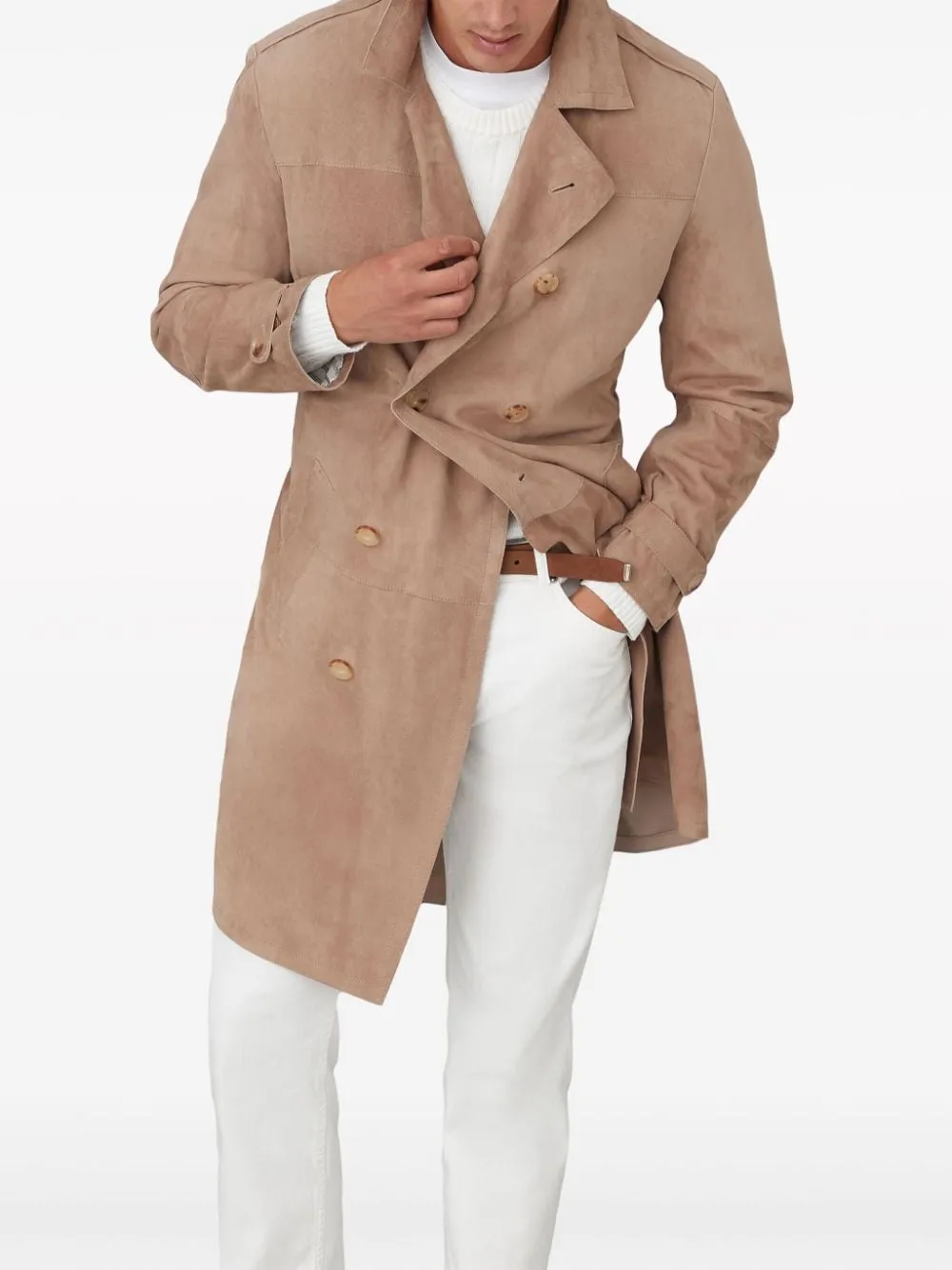 Brunello Cucinelli Suede Trench Coat