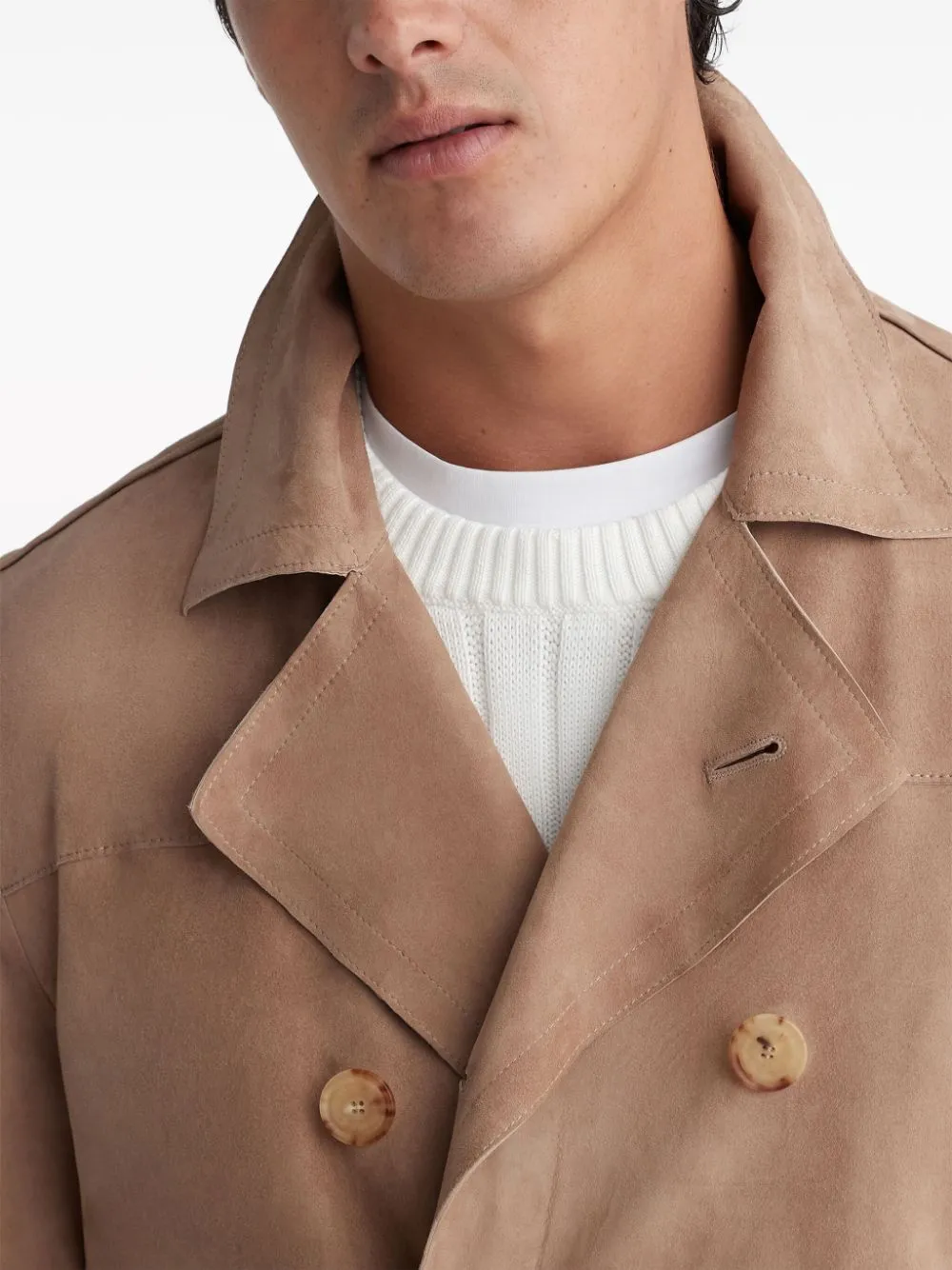 Brunello Cucinelli Suede Trench Coat