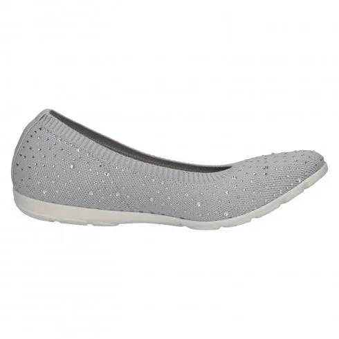 Light Grey Knit Women's Ballet Pump Shoes Caprice 22107 42 270