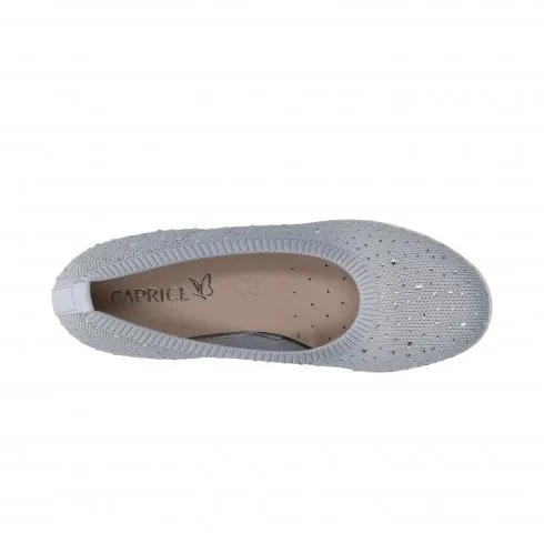 Light Grey Knit Women's Ballet Pump Shoes Caprice 22107 42 270