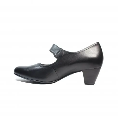 Black Nappa Women's Heeled Mary Jane Shoes Caprice 24406 41 022