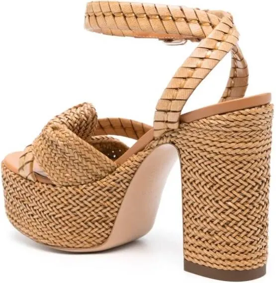 Casadei Isa Formentera 120mm Interwoven Sandals Brown