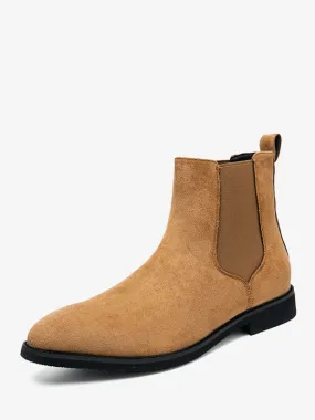 Chelsea Boots Men's Camel Pointed Toe Ankle Boots