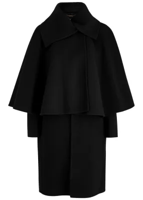 CHLOE Wool-Blend Coat with Cape Layer