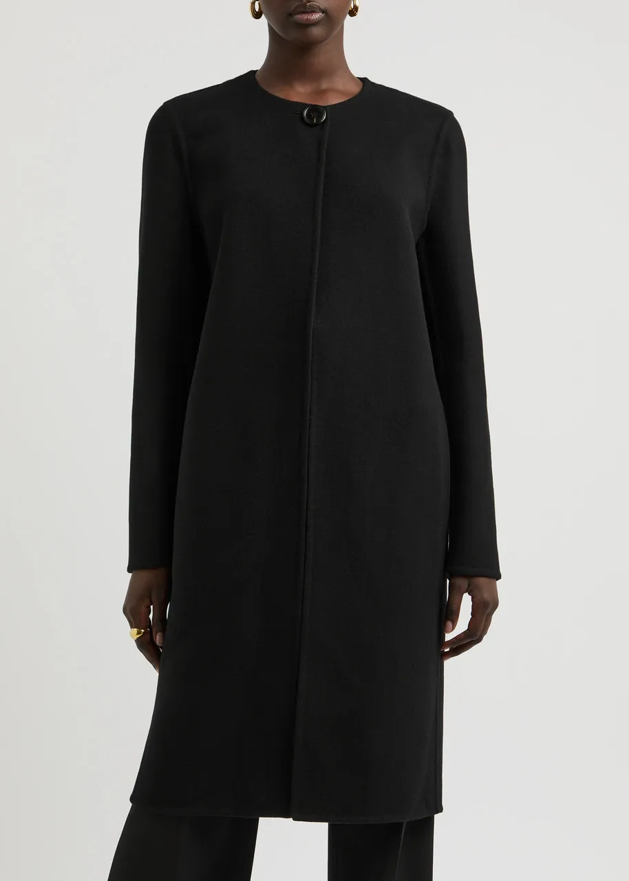 CHLOE Wool-Blend Coat with Cape Layer