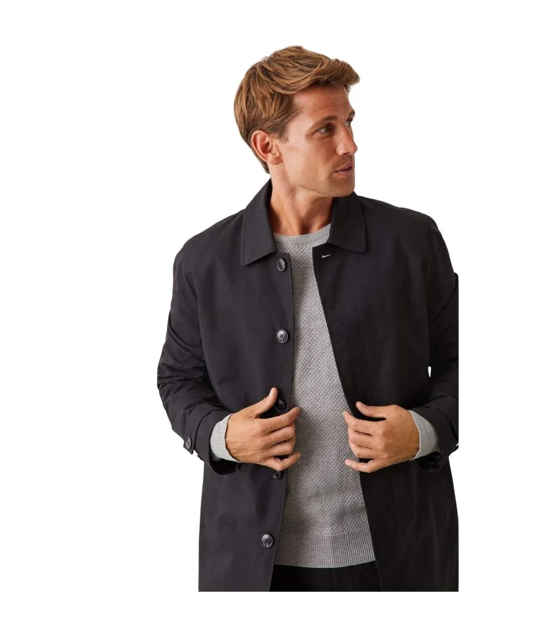 Classic black Burton trench coat for men