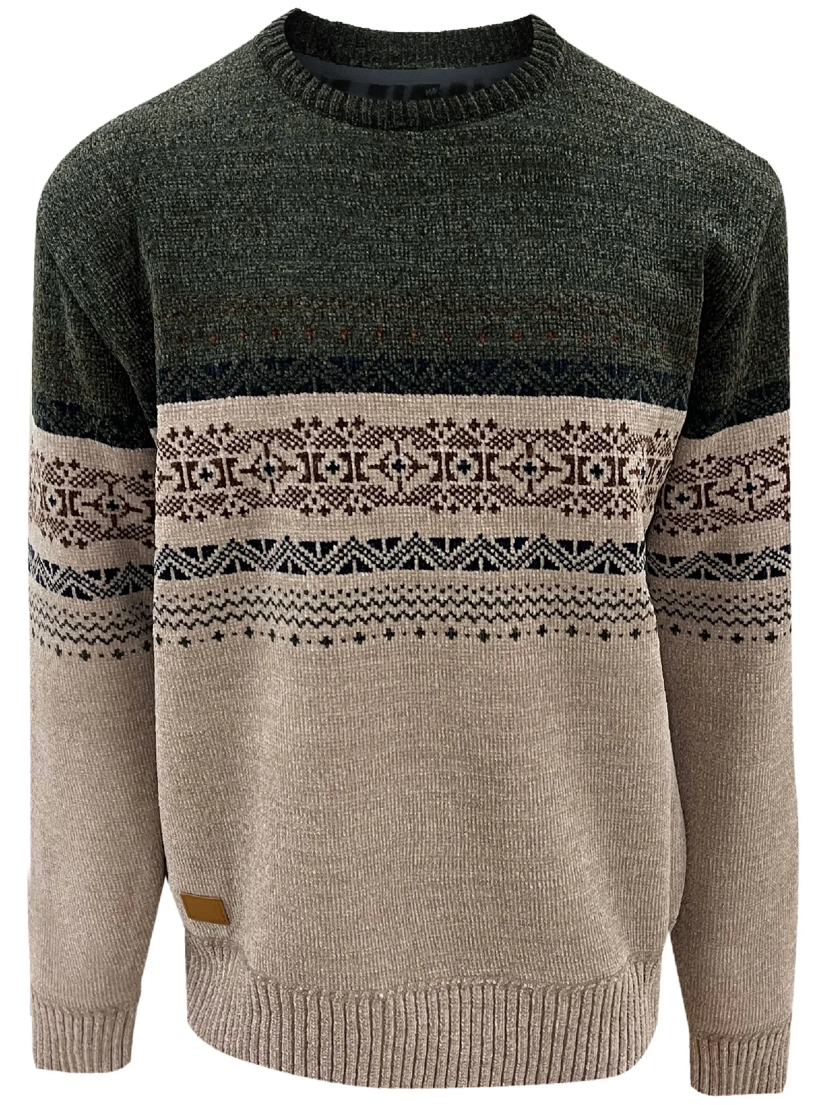 COOPER Chenil crewneck Sweater with design - Pull à col rond en chenille avec un motif