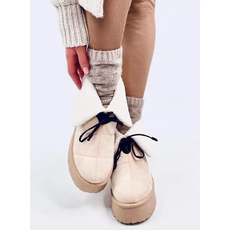 Cozy Beige Sheepskin Boots