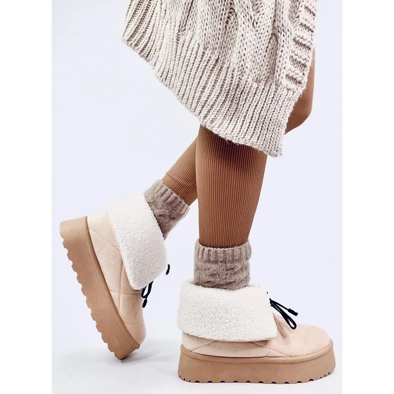 Cozy Beige Sheepskin Boots