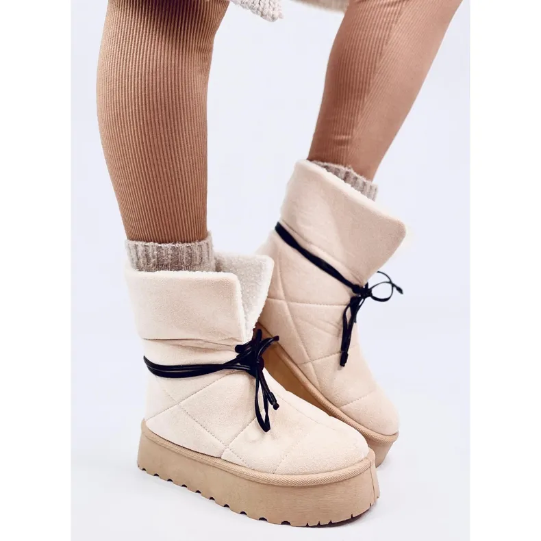 Cozy Beige Sheepskin Boots