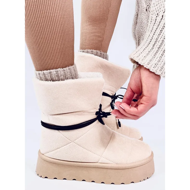 Cozy Beige Sheepskin Boots