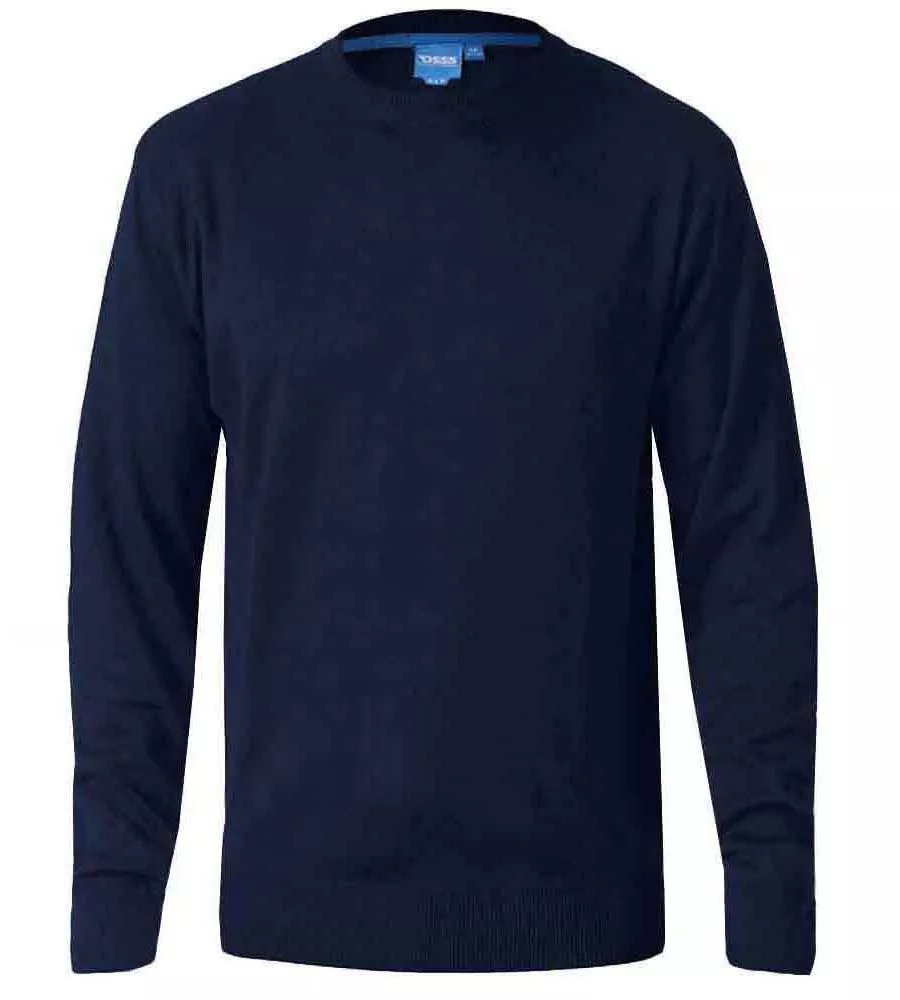 D555 Big Mens Navy Crew Neck Sweater JOVANNI 2