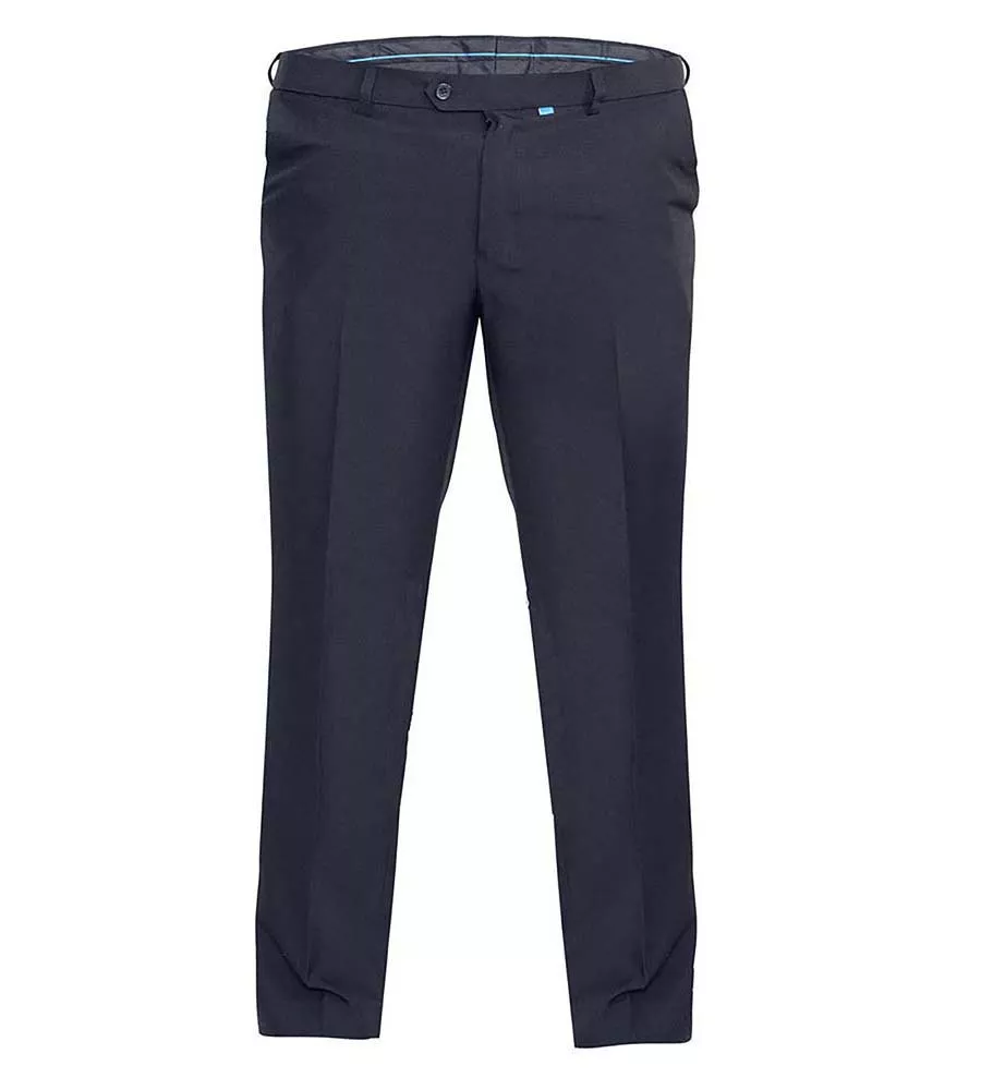 D555 Big Mens Navy Trousers Adjustable Waist (Max Navy)