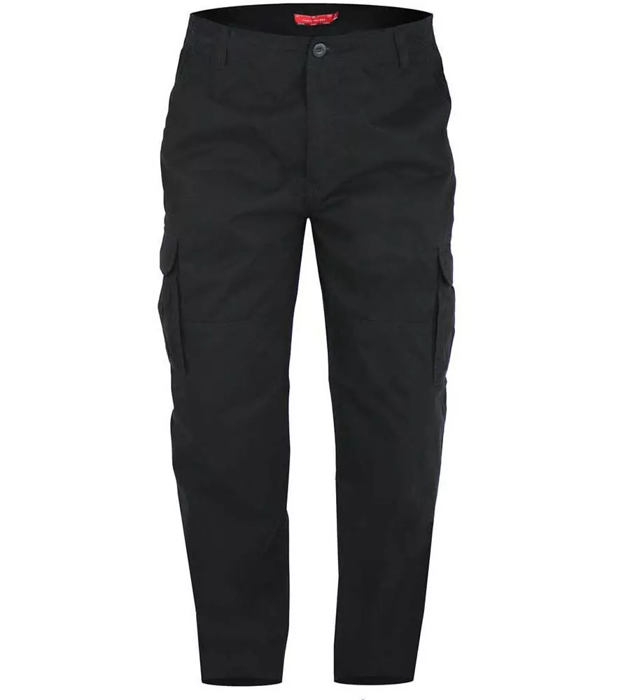 D555 Big Mens Peached Washed Cotton Cargo Trousers (Robert)