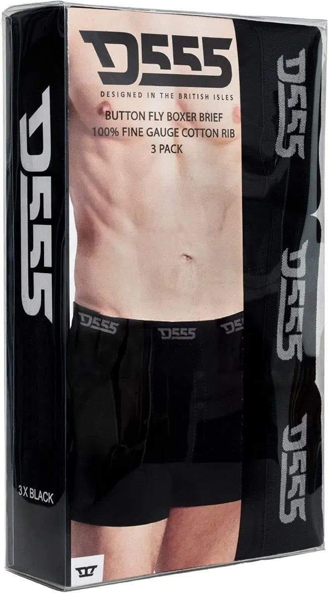 D555 Driver 3 Pack Boxer Shorts Black