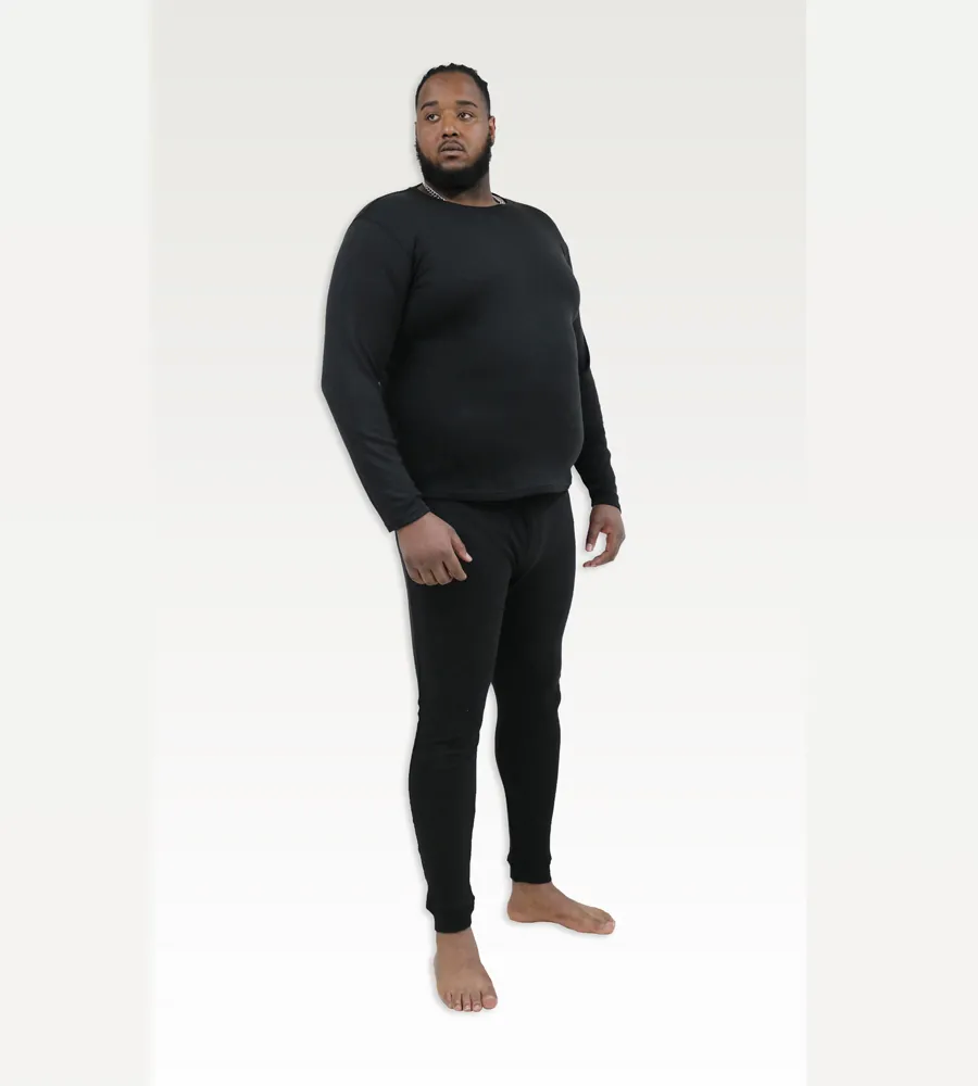 D555 Mens Black Thermal Long Johns Trousers (Boston)