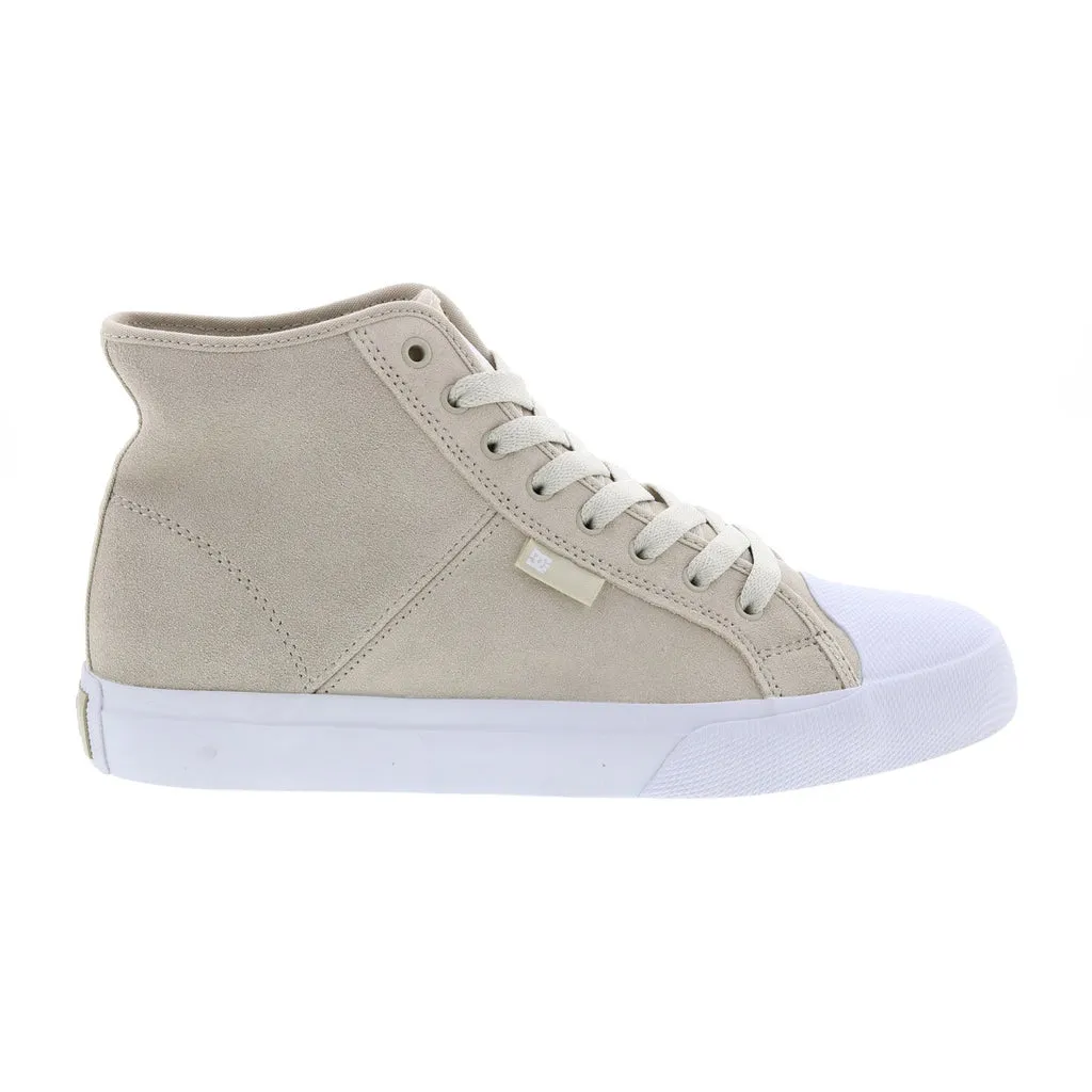 DC Mens Beige Suede Skate Sneakers Shoes