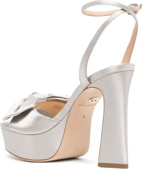 Dee Ocleppo Maui 120mm Platform Satin Sandals in Grey Shade