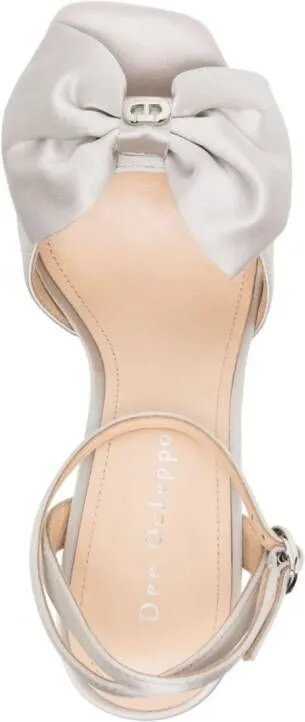 Dee Ocleppo Maui 120mm Platform Satin Sandals in Grey Shade