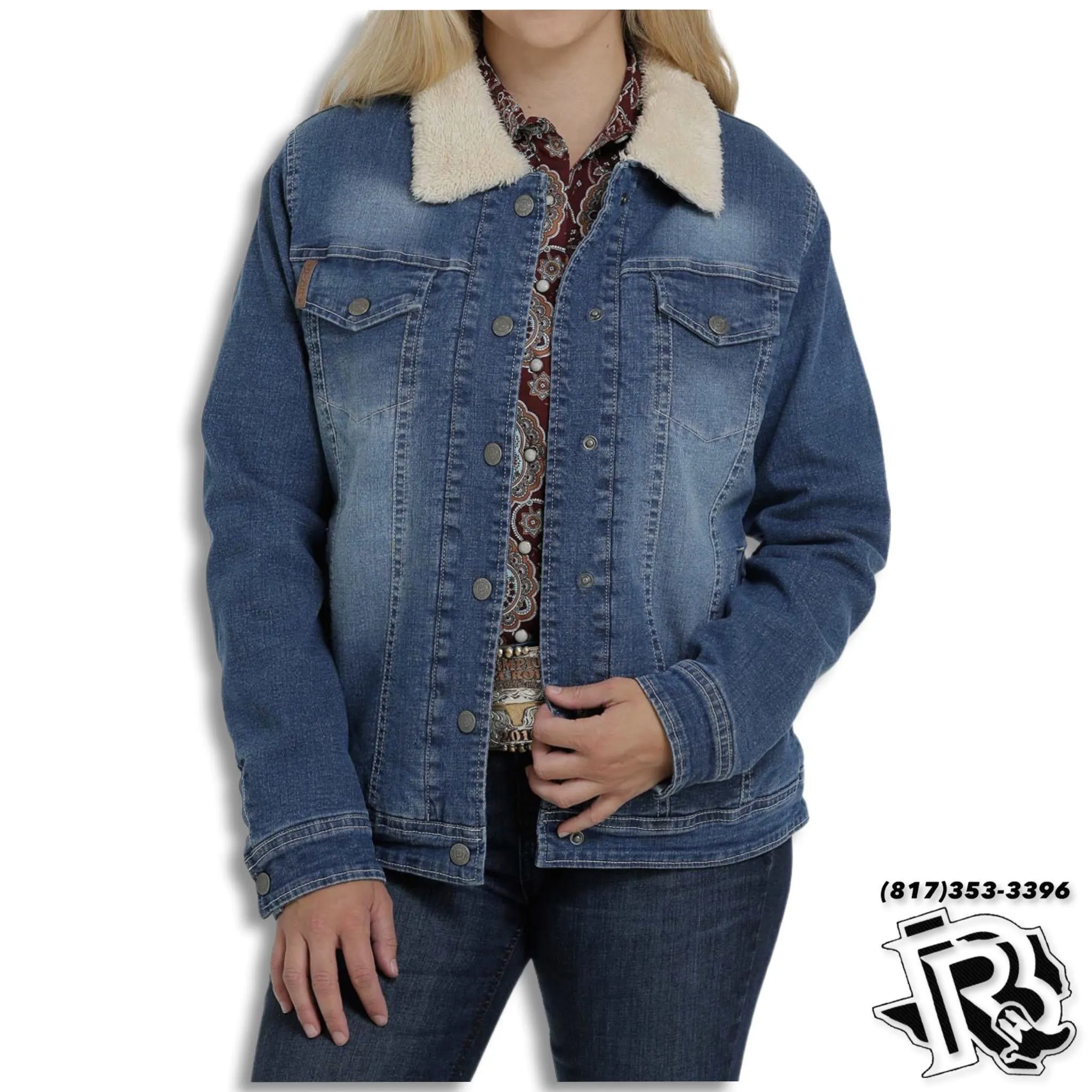 Denim Women's Trucker Jacket with Sherpa Lining