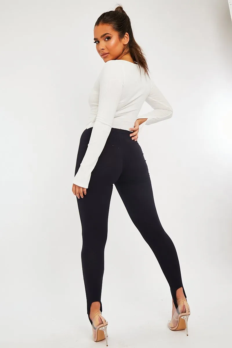 Diara Navy Blue Stirrup Leggings