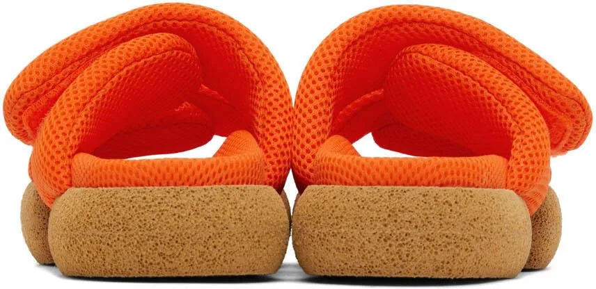 Dries Van Noten Orange Mesh Strap Platform Sandals