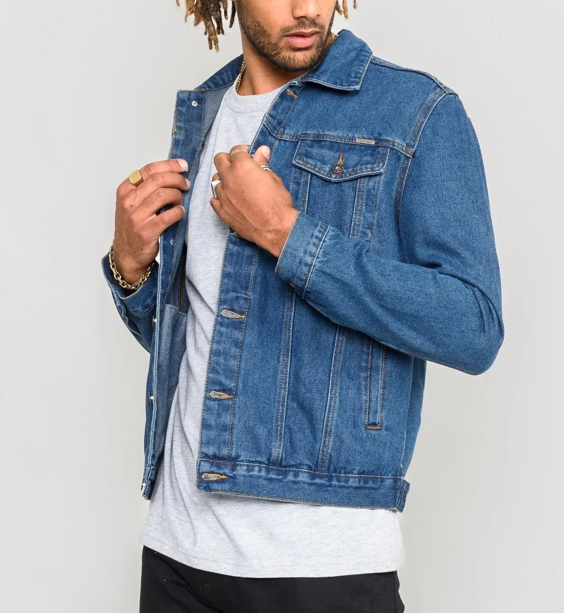 Blue Stonewash Duke Western Denim Trucker Jacket