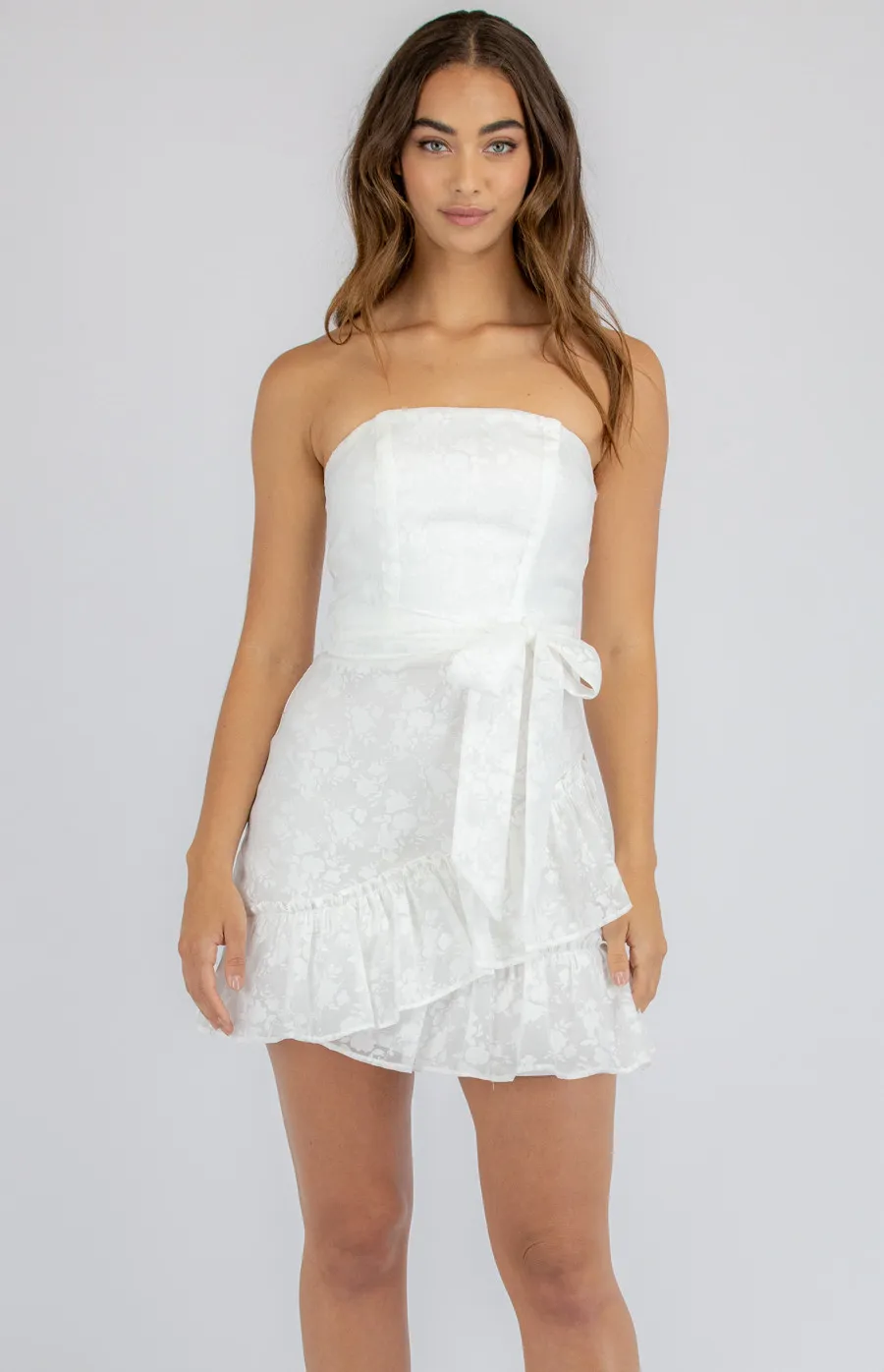 Strapless Ruffle Hem Dress (SDR743A)