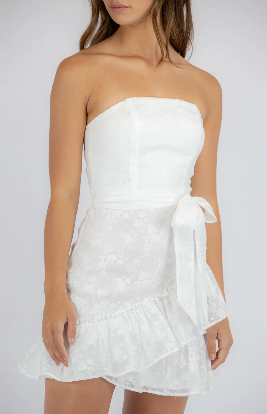 Strapless Ruffle Hem Dress (SDR743A)