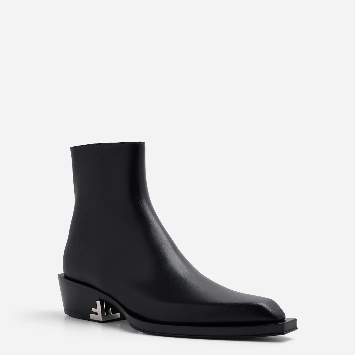 FENDI Ankle Black Leather Boots